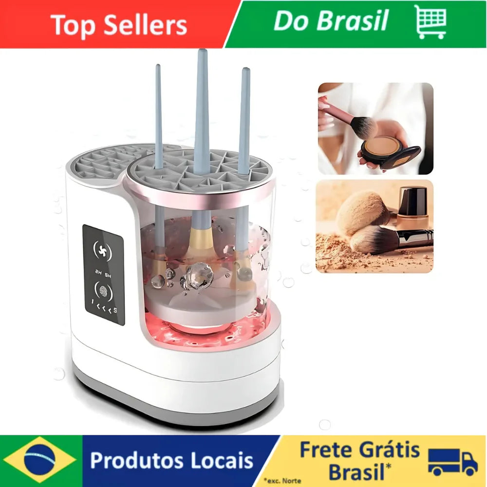 Limpador e secador elétrico de pincéis de maquiagem