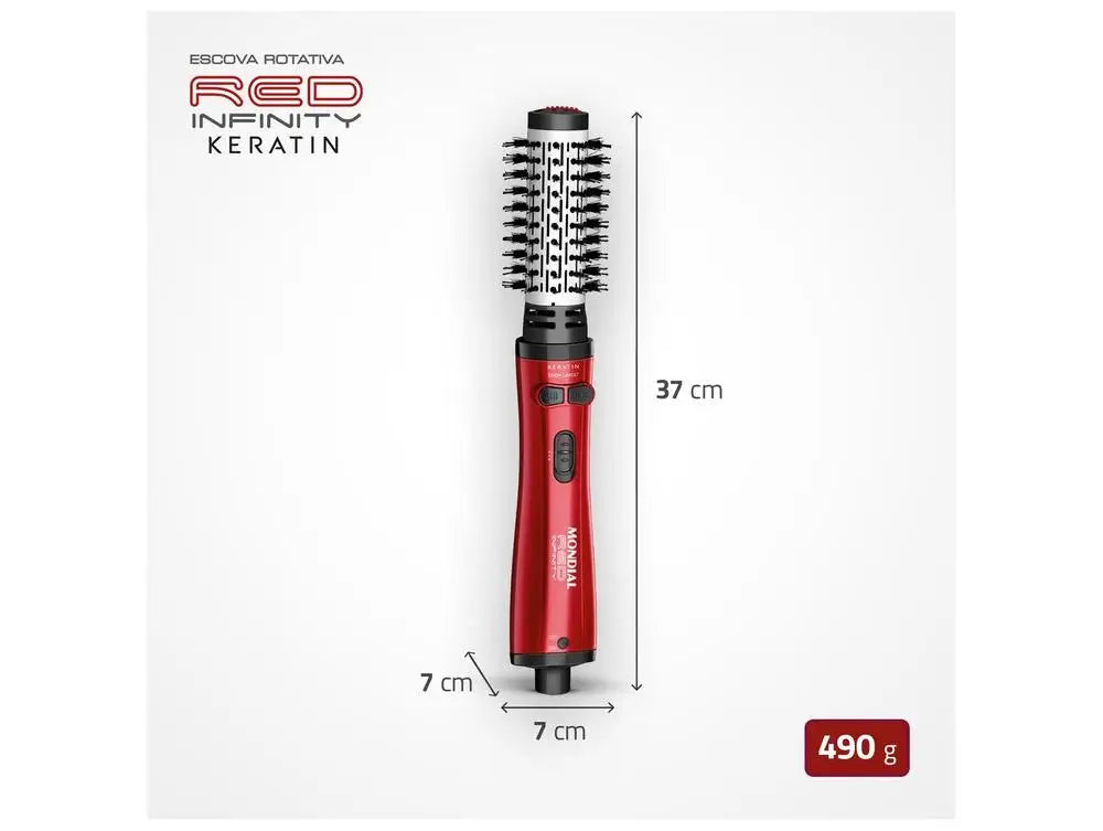 Escova rotativa Mondial Red Infinity Keratin ERB-11-KR — bivolt