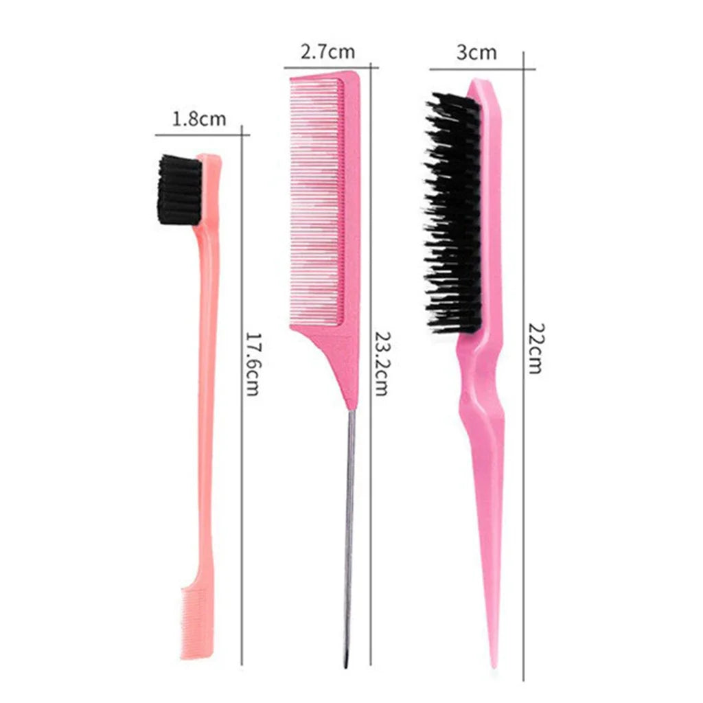 Kit para cabelo com pente separador, escova e acessórios