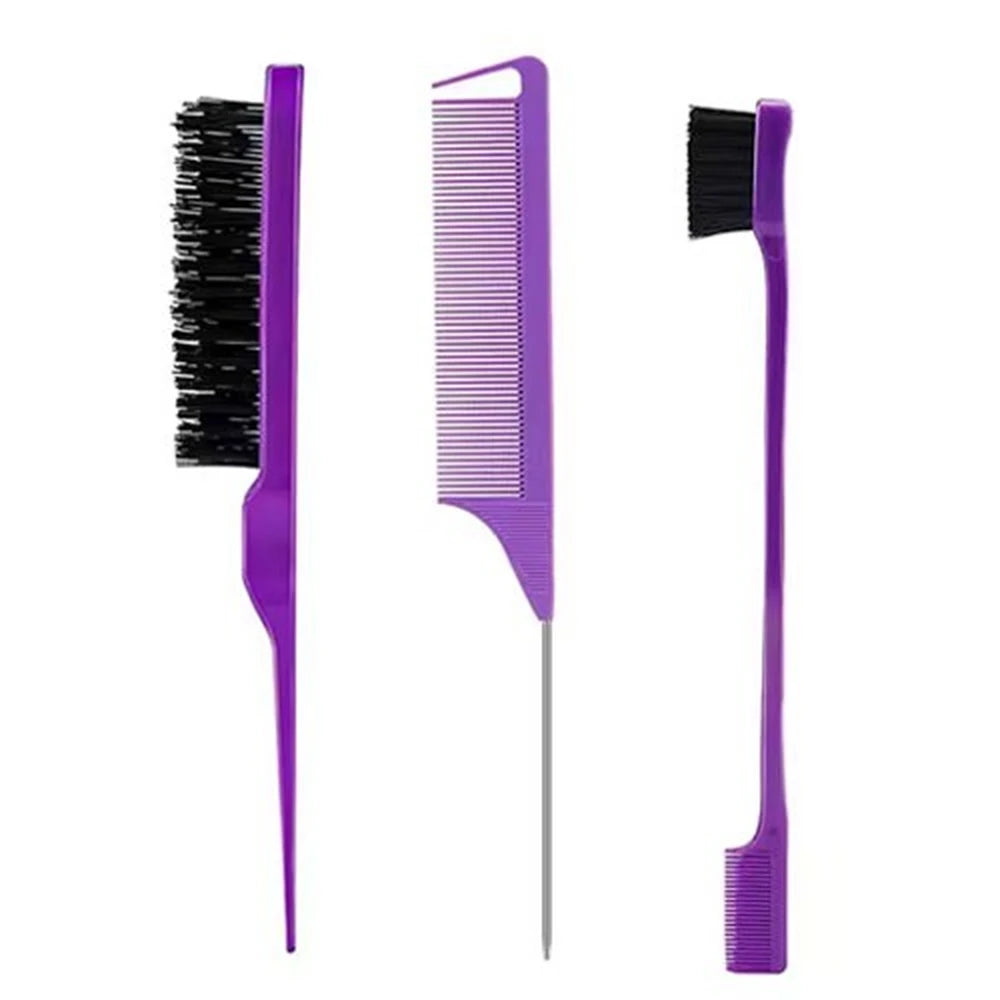 Kit para cabelo com pente separador, escova e acessórios