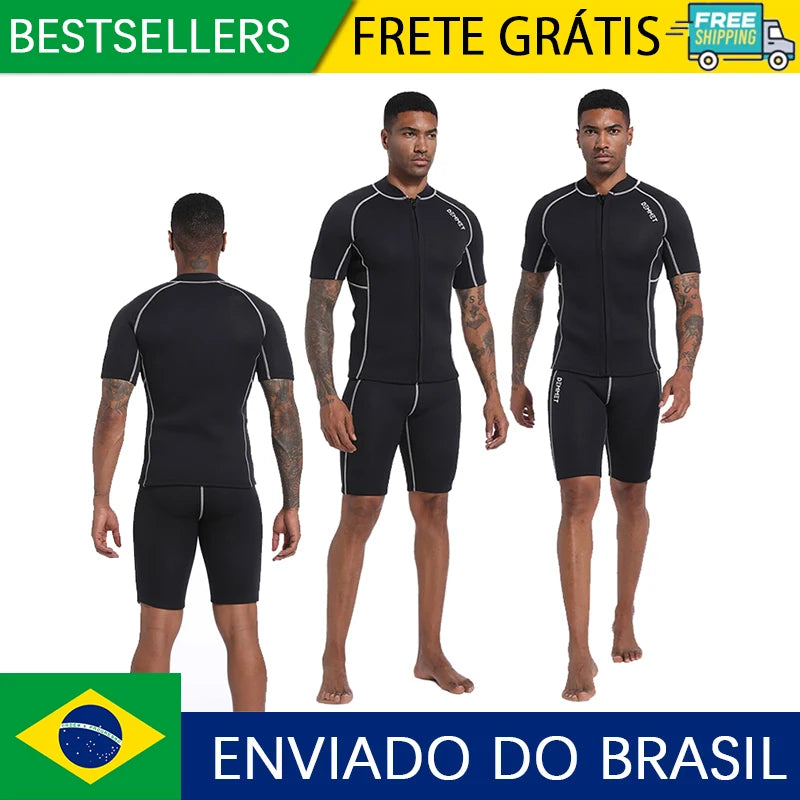 Roupa de neoprene para esportes aquáticos — blusa ou bermuda
