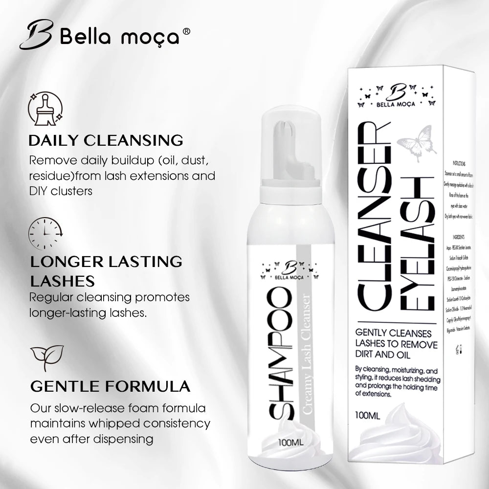 Kit com 5 shampoos em espuma para cílios Bella moça – 100 ml