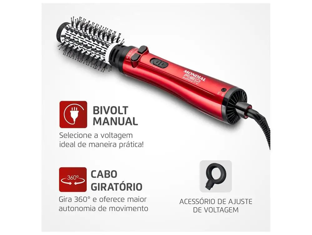 Escova rotativa Mondial Red Infinity Keratin ERB-11-KR — bivolt